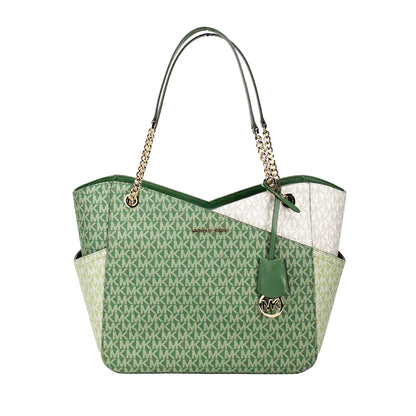 Michael Kors Fern Green X Cross Chain Shoulder Tote