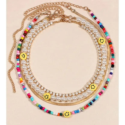 Multilayer Rainbow Beaded Necklace