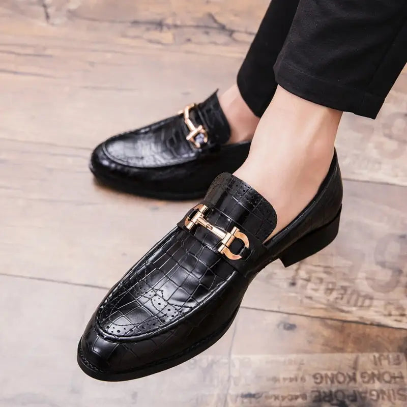 Elegant Italian Style Alligator Leather Loafers