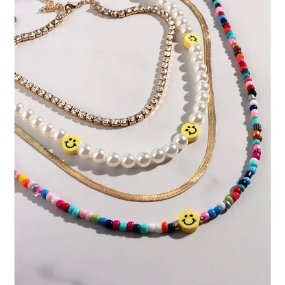 Multilayer Rainbow Beaded Necklace