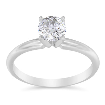 Jewelry -  14K White Gold 4/5 Cttw GIA Certified 4 Prong Set Round Brilliant Cut Diamond Solitaire Engagement Ring (I-J Color, VVS1-VVS2 Clarity)