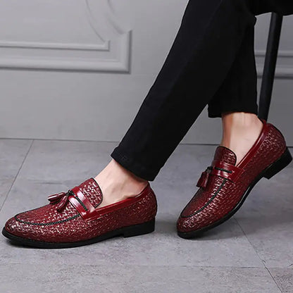 Elegant Luxury Italian Style Tassel Leather Loafers