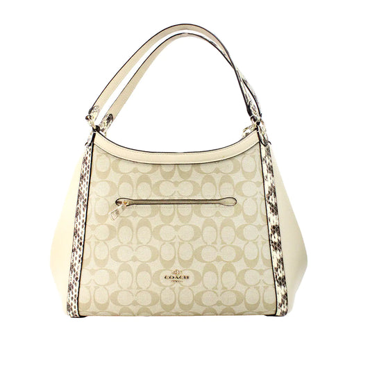 Coach Kristy Snakeskin Leather Triple Compartment Shoulder Bag