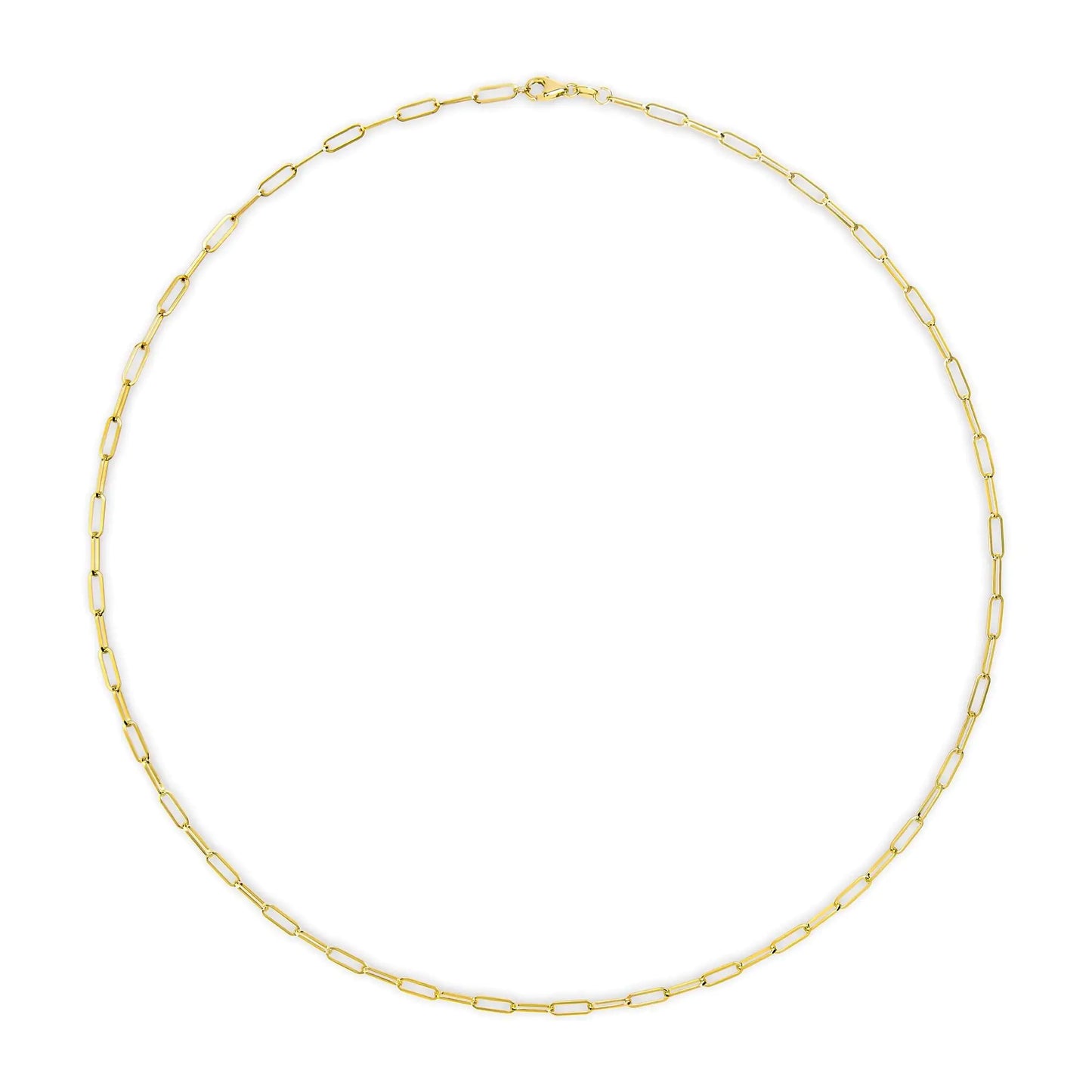 Gioiello Unisex Solido Oro 14K 2,5mm Catena a graffetta Collana