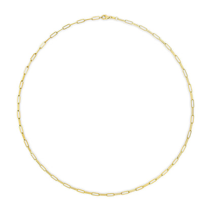 Gioiello Unisex Solido Oro 14K 2,5mm Catena a graffetta Collana