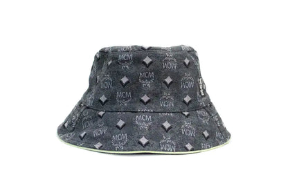 MCM Visetos Dark Grey Recycled Blend Monogram Bucket Hat