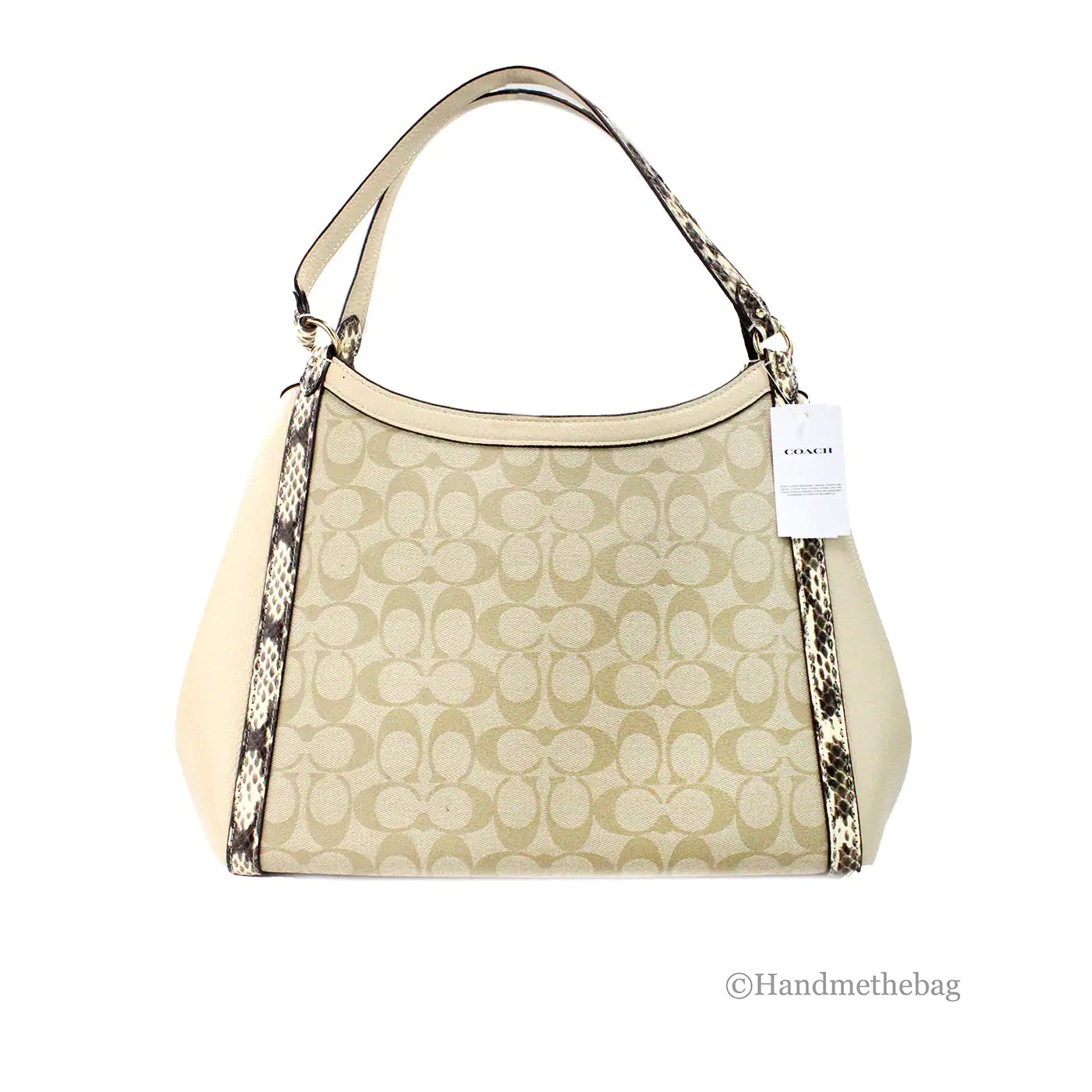 Coach Kristy Snakeskin Leather Triple Compartment Shoulder Bag