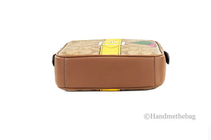 Borsa Coach Hudson 21 media trompe l'oeil color kaki