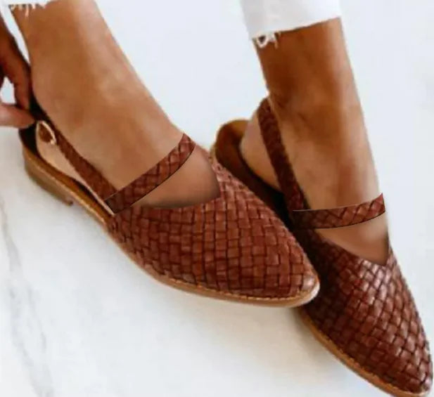 Pointed Toe Woven Women's Flat Shoes