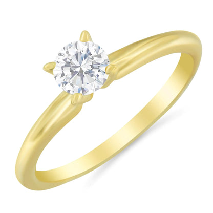 "Engagement Ring" Jewelry -  GIA Certified 14k Gold 1/2 Cttw Diamond Solitaire (H Color, SI1 Clarity)