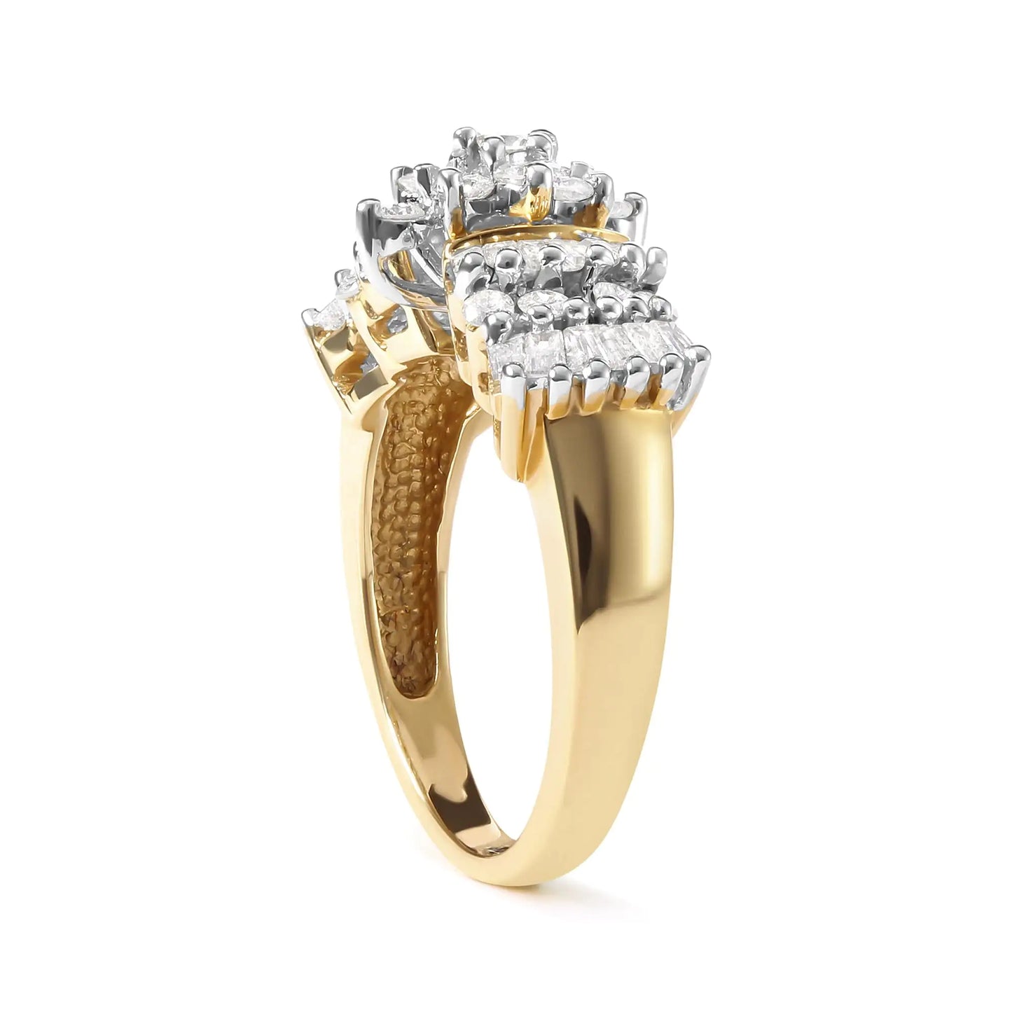 Jewelry - 10K Yellow Gold 1.00 Cttw Diamond Starburst Ring Band (H-I Color, I1-I2 Clarity)