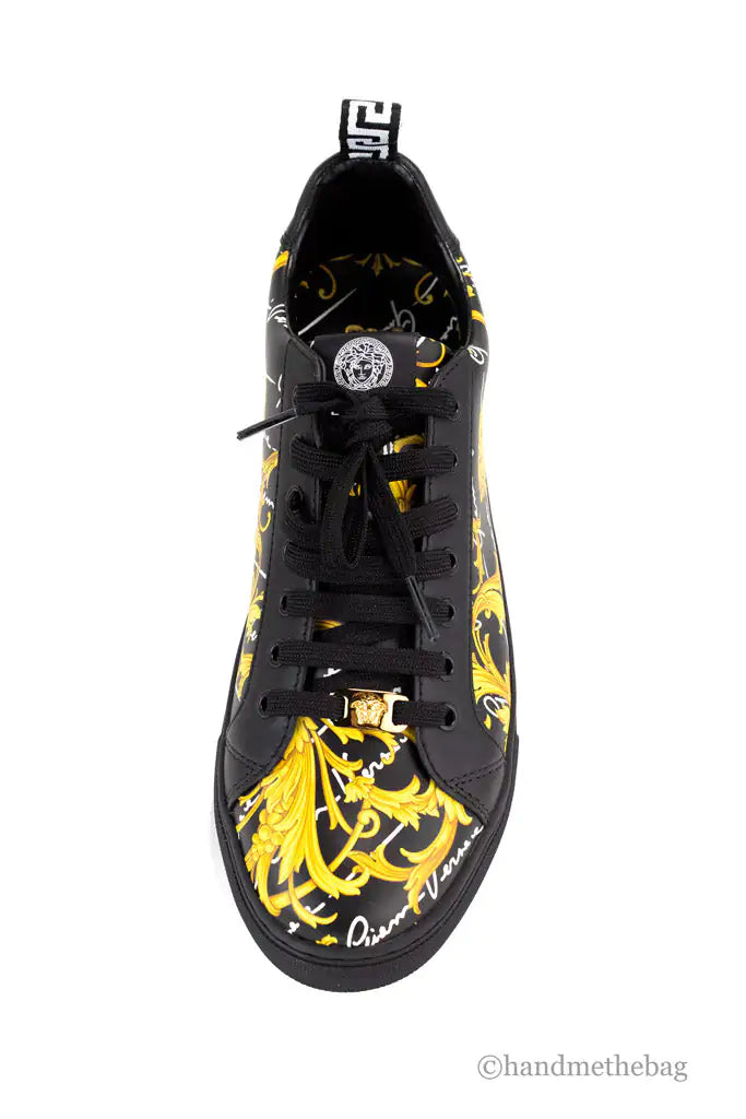 Autentiche Versace Low Top Leather Vitello St. Barocco Sneakers