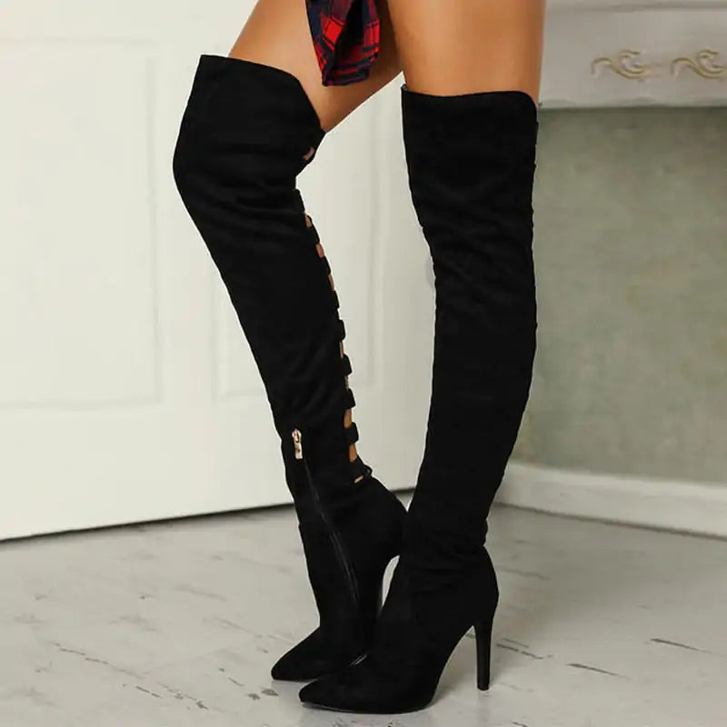 High Sexy Boots Botas de Cano Alto com Sola Grossa