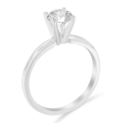 Jewelry -  14K White Gold 4/5 Cttw GIA Certified 4 Prong Set Round Brilliant Cut Diamond Solitaire Engagement Ring (I-J Color, VVS1-VVS2 Clarity)