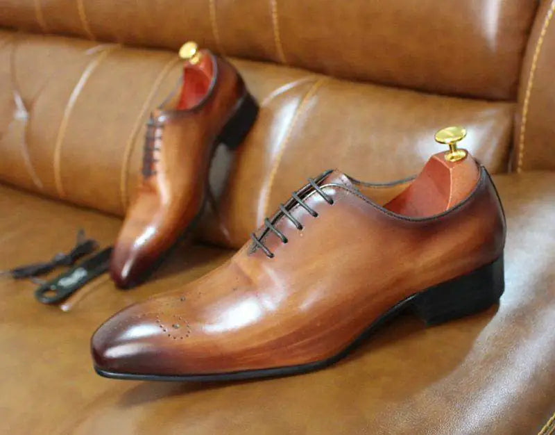 Zapatos de vestir Oxford de cuero elegantes para hombre